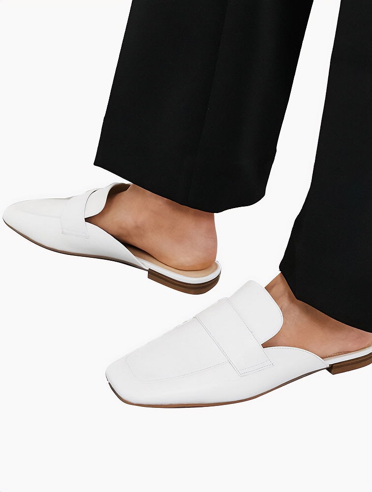White loafer mules deals womens